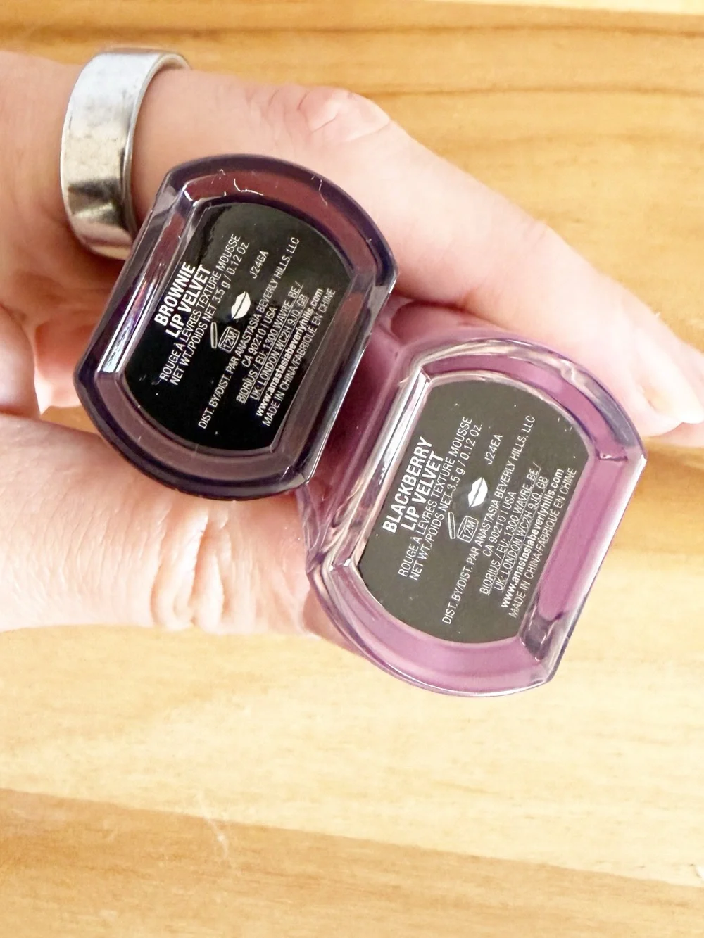 New! Anastasia Beverly Hills Lipstick Duo Lip Velvet in Brownie & Blackberry
